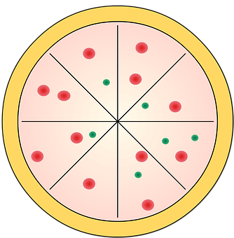 Pepperoni Green Peppers Pizza Illustration PNG with transparent background