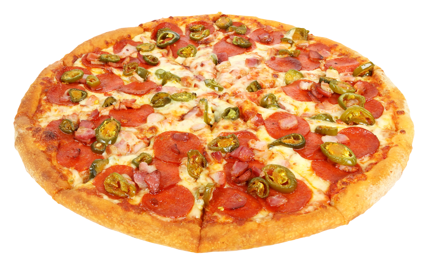 Pepperoni Jalapeno Pizza PNG with transparent background