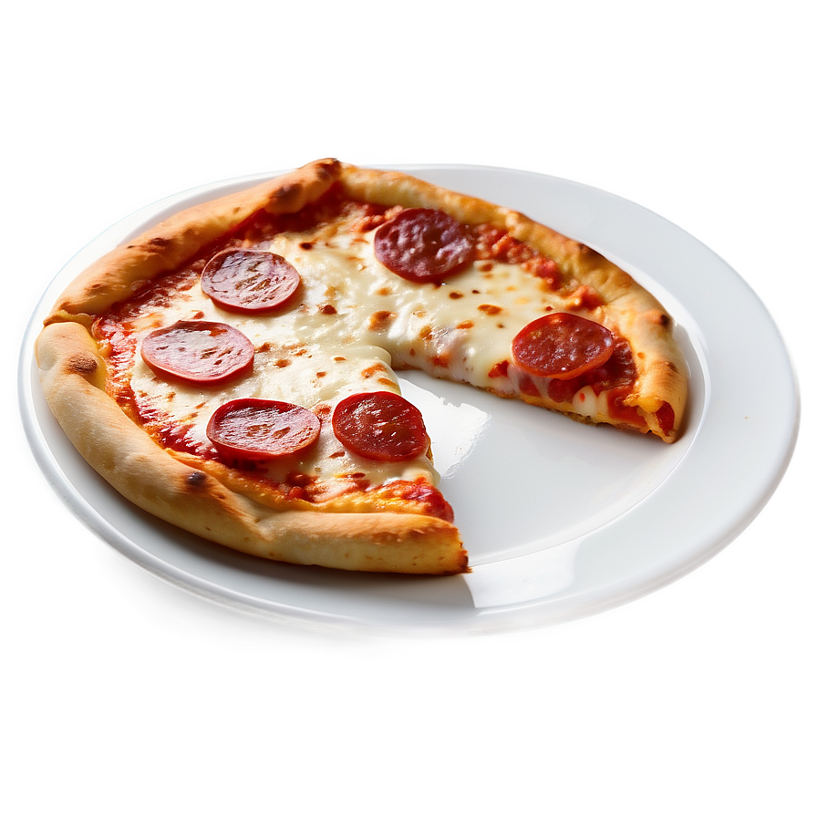 Pepperoni Pizza On Plate Png Rns