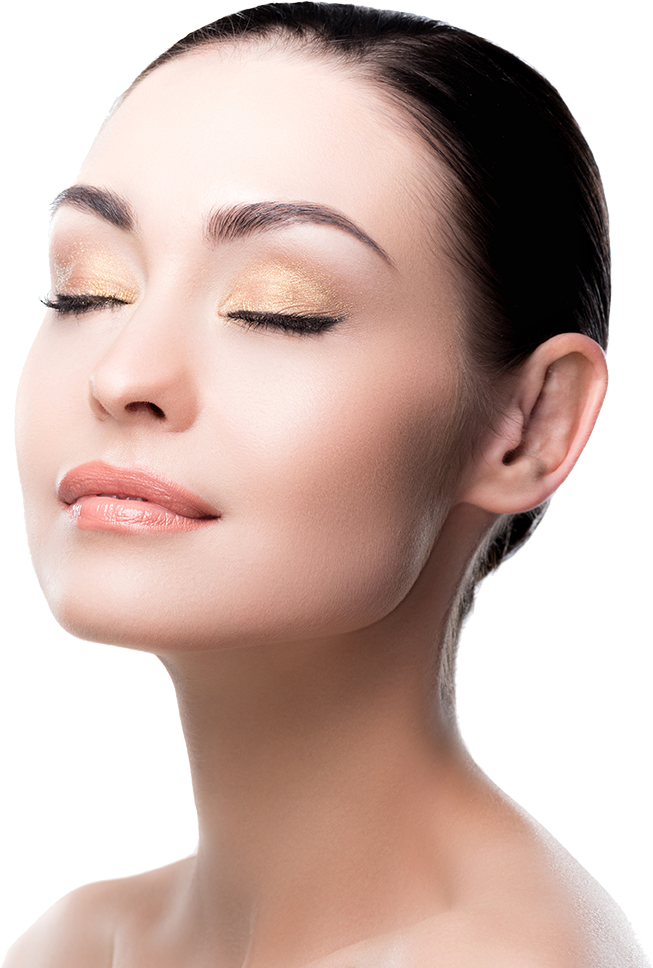 Perfectly Groomed Eyebrows Woman Portrait PNG with transparent background