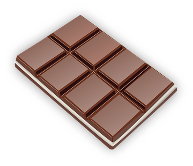 Perfectly Squared Chocolate Bar PNG with transparent background