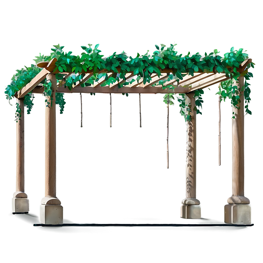 Pergola With Hanging Plants Png 06132024