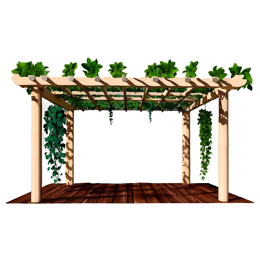 Pergola With Hanging Plants Png Bnp92