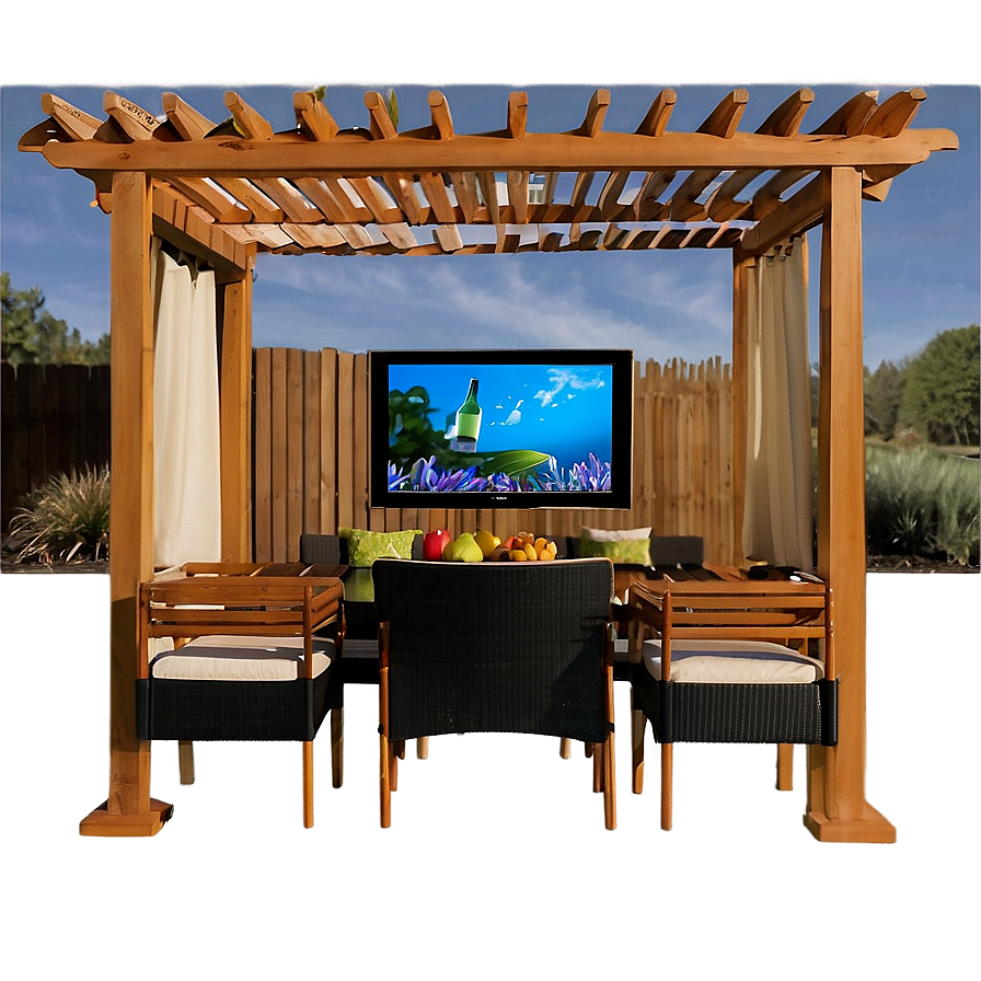 Pergola With Outdoor Tv Png Bvm