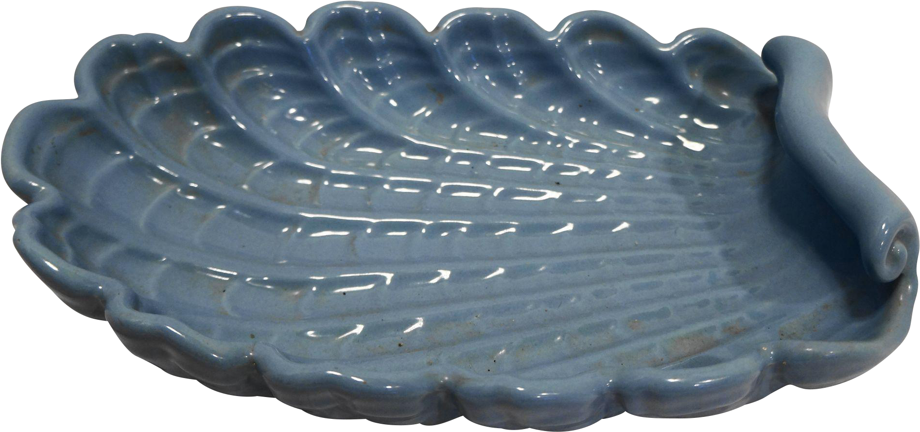 Abingdon Pottery Periwinkle Ocean Blue Shell Dish Large - Sculpture, HD Png Download PNG with transparent background