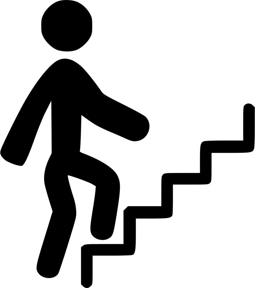 Person Climbing Stairs - Person Climbing Steps Clipart, HD Png Download PNG image with a transparent background, free high-resolution download