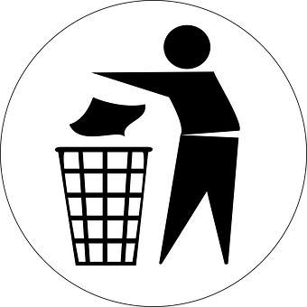 Person Disposing Trash Icon