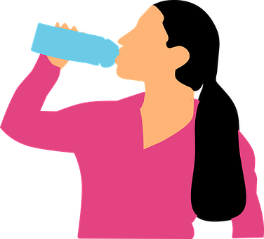 Person Drinking Water Illustration PNG with transparent background