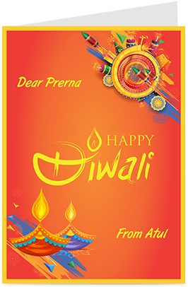 Personalized Diwali Greeting Card PNG with transparent background