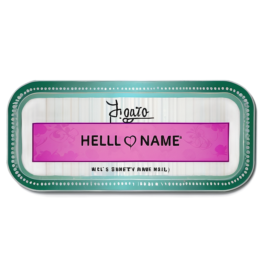 Personalized Hello My Name Is Label Png Djq