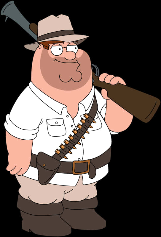 Peter Griffin Hunter Outfit PNG with transparent background