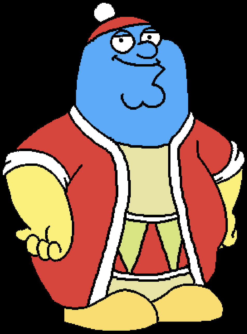 Peter Griffin Santa Costume Cartoon PNG with transparent background