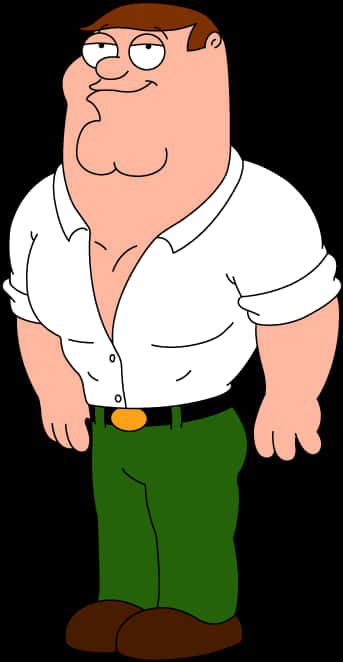 Peter Griffin Standing Smile PNG with transparent background