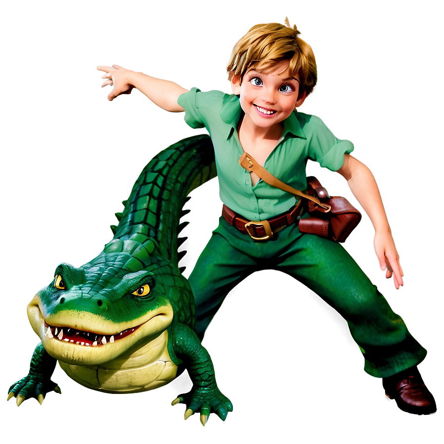 Peter Pan and Crocodile PNG 06112024 PNG with transparent background