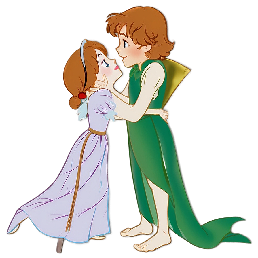 Peter Pan and Wendy Kiss PNG 79 PNG with transparent background
