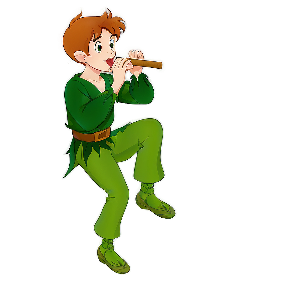 Peter Pan Playing Pan Flute PNG 06112024 PNG with transparent background