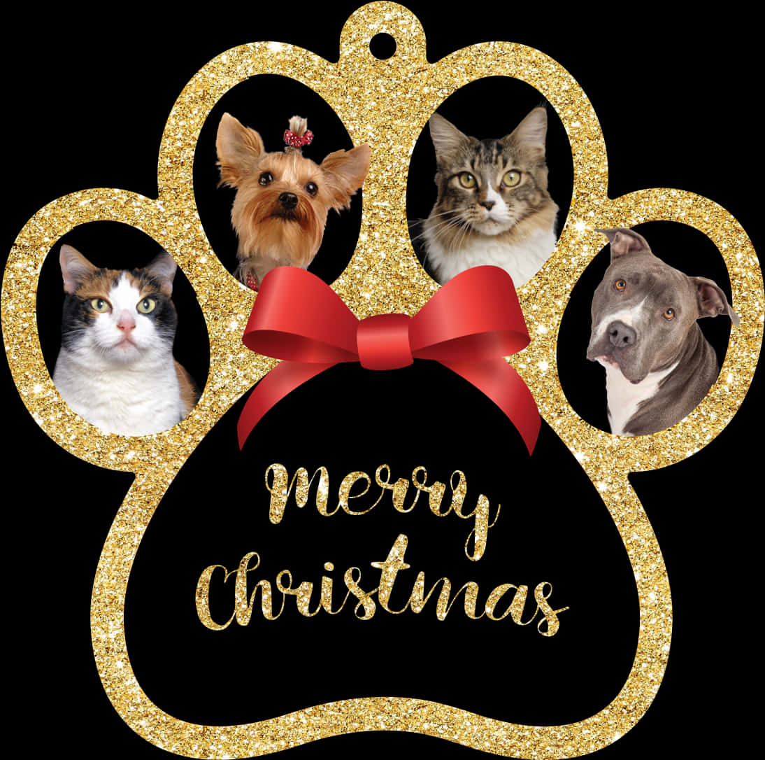 Pets Merry Christmas Ornament PNG with transparent background