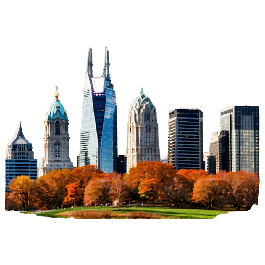 Philadelphia Skyline In Autumn Png Yxi79