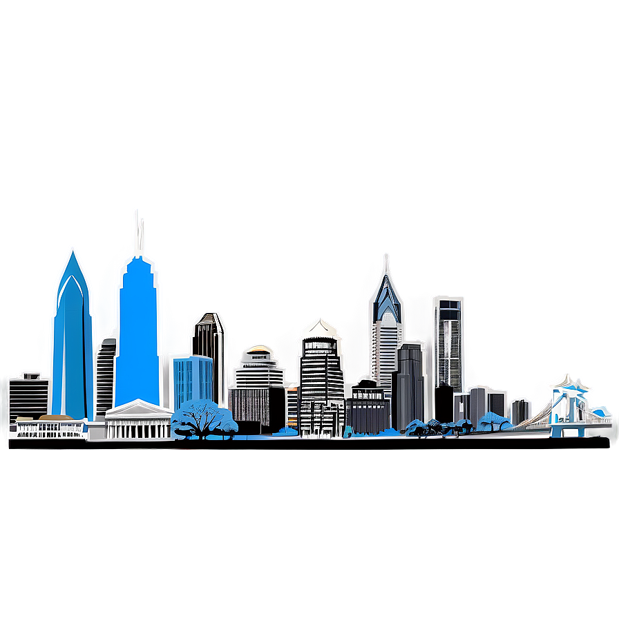 Philadelphia Skyline With Blue Sky Png Vrl