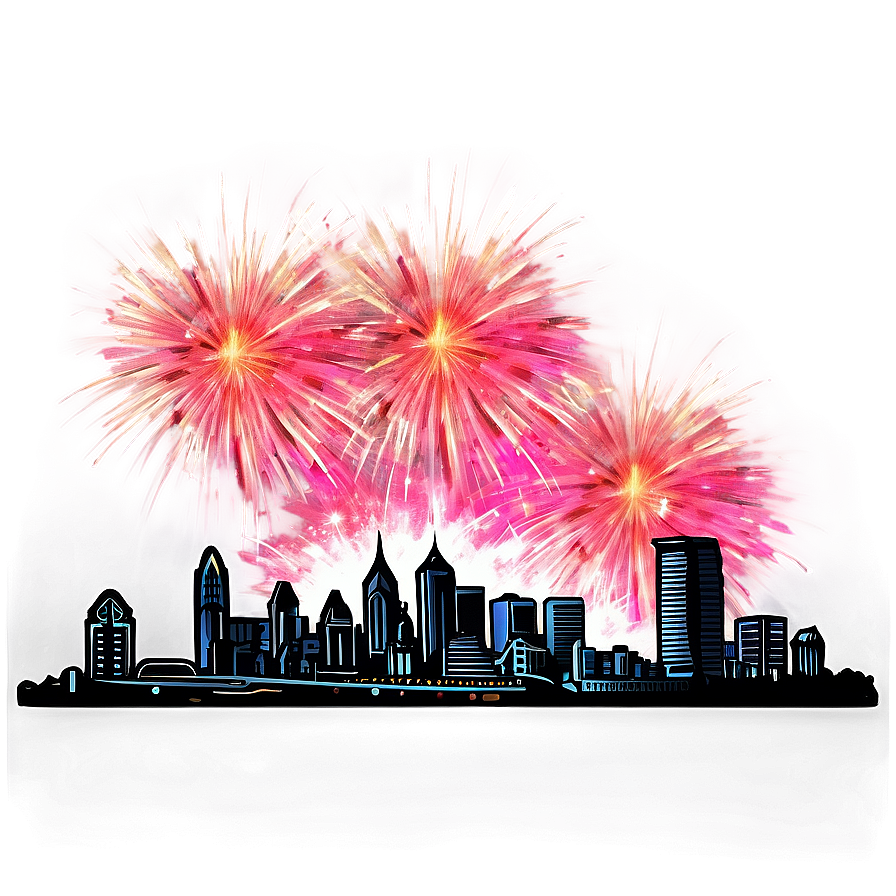 Philadelphia Skyline With Fireworks Png 49