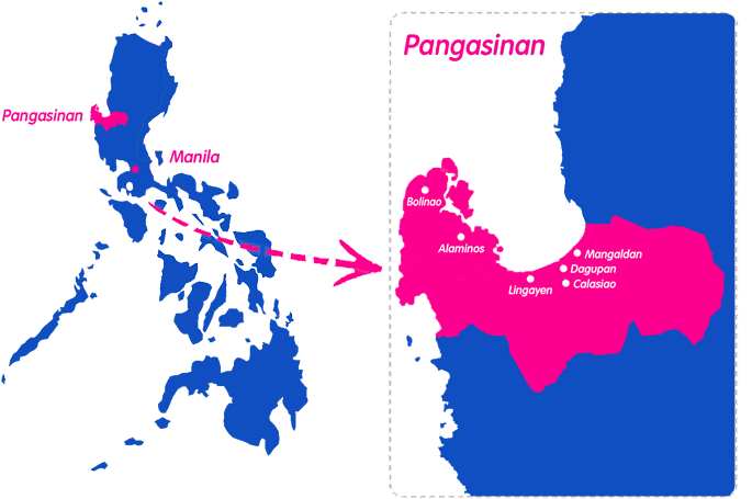 Philippines Map Highlighting Pangasinan