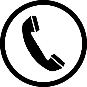 Phone Icon Blackand White PNG with transparent background