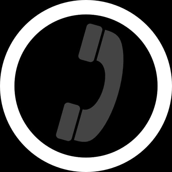 Phone Icon Circle Blackand White