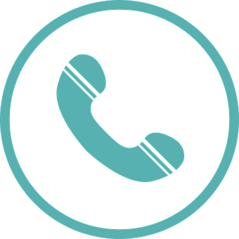 Phone Icon Circle Teal PNG with transparent background