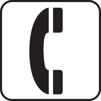 Phone Icon Simple Blackand White PNG with transparent background
