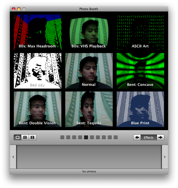 Photo Booth Effects Preview Screen