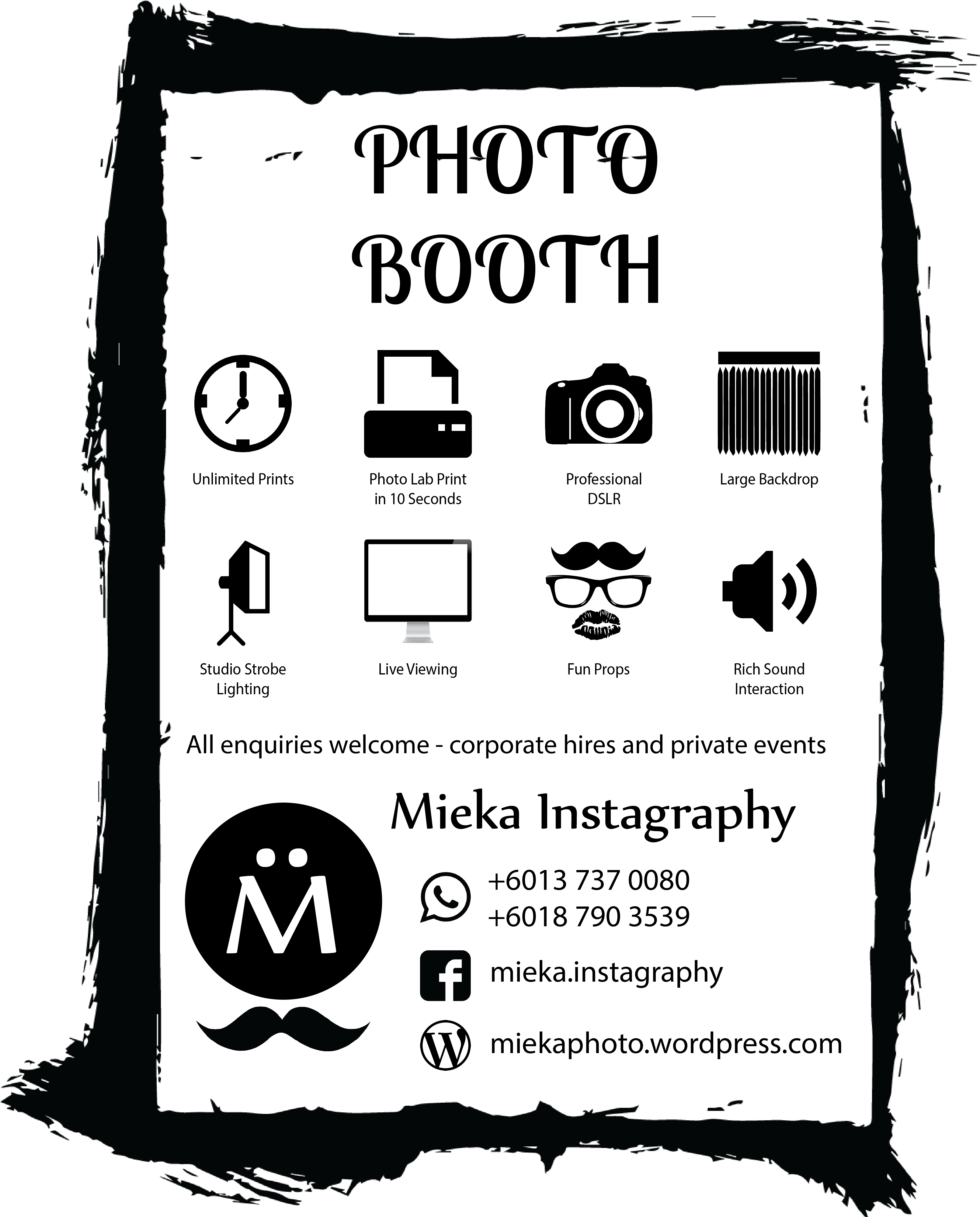 Photobooth Services Advertisement PNG with transparent background