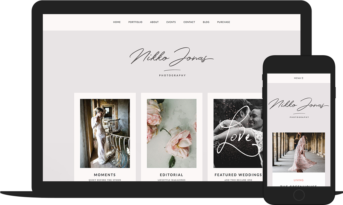 Photography Portfolio Website Display PNG with transparent background