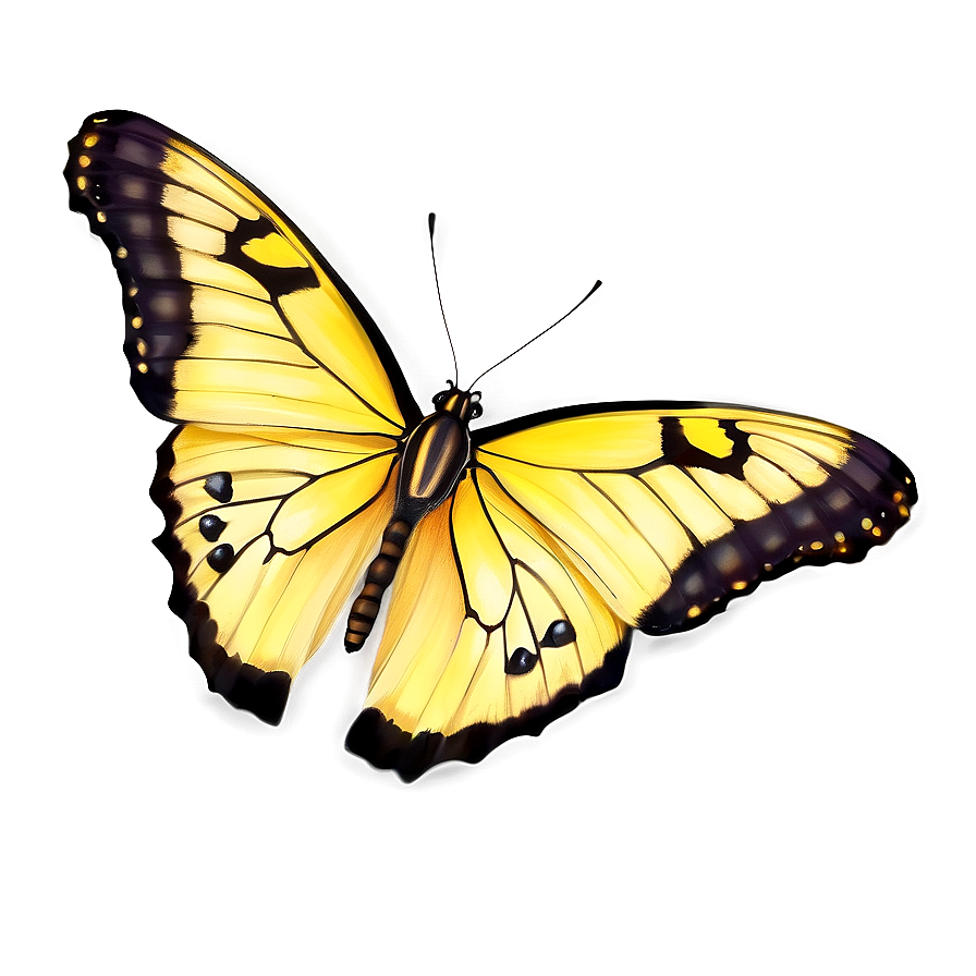 Photorealistic Yellow Butterfly Png 06292024