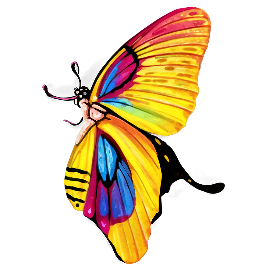 Photorealistic Yellow Butterfly Png Kwv9