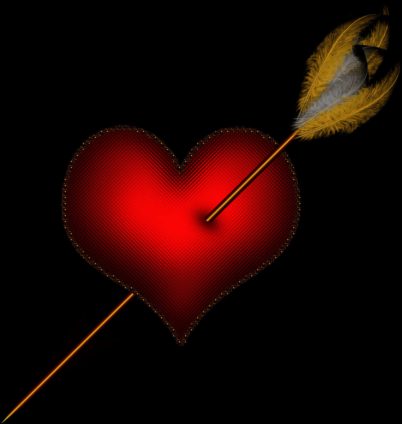 Pierced Heart Arrow Illustration PNG with transparent background