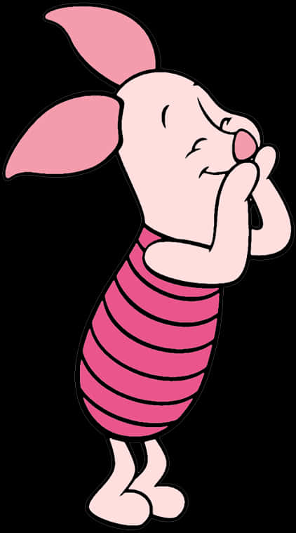Piglet Character Smiling PNG with transparent background