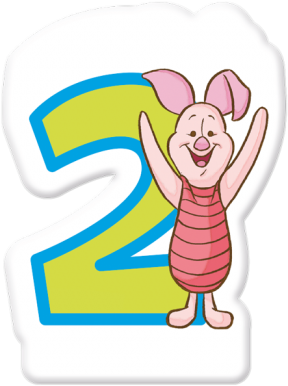 Piglet_ Number_2_ Birthday_ Sticker