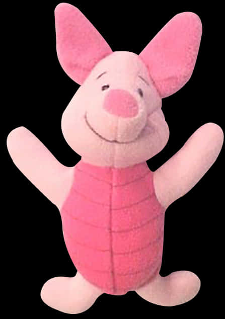 Piglet Plush Toy Smiling PNG with transparent background