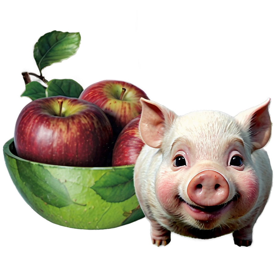 Piglet With Apple Png Mfq5