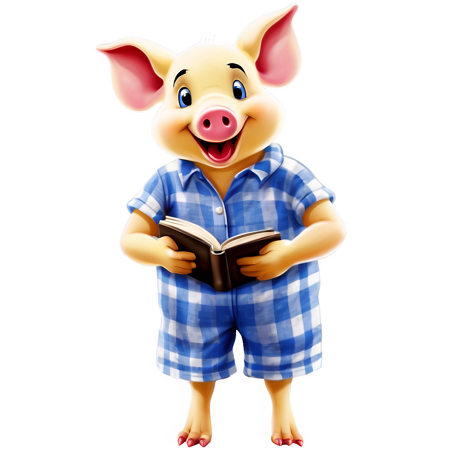 Piglet With Book Png Dsy