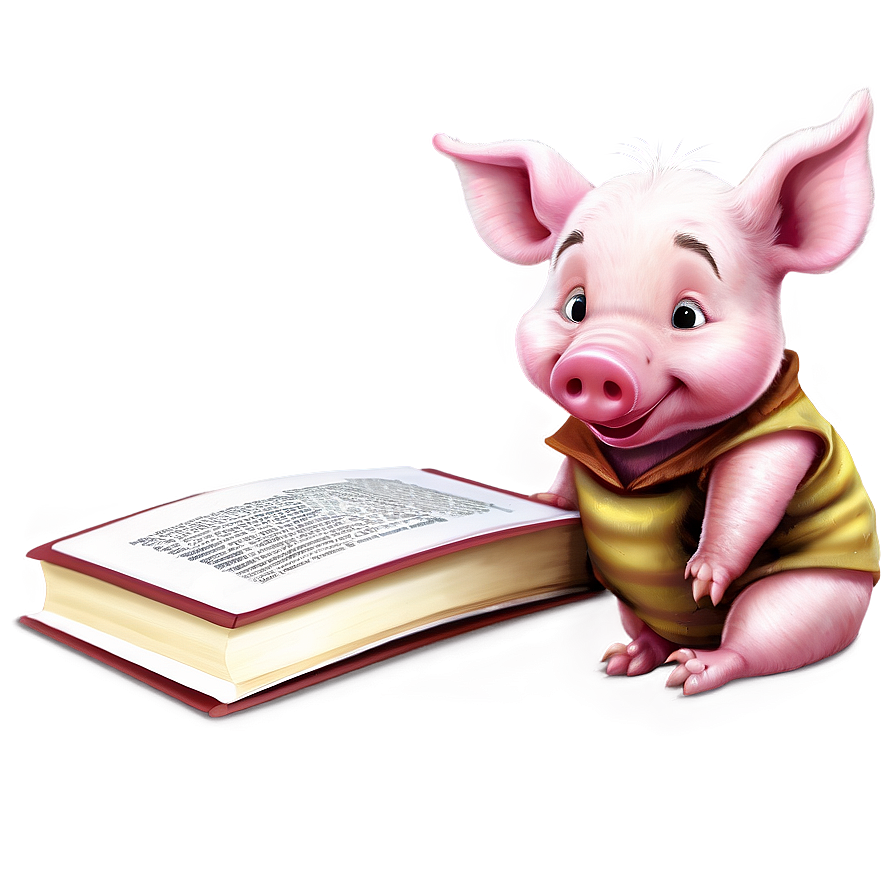 Piglet With Book Png Imu57