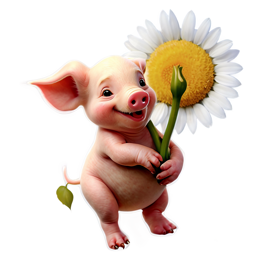 Piglet With Flowers Png Kqx47