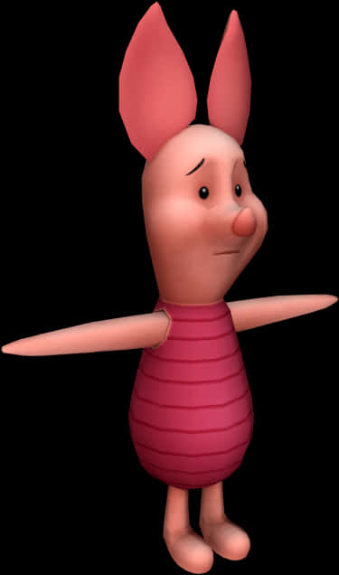 Piglet3 D Character Render PNG with transparent background