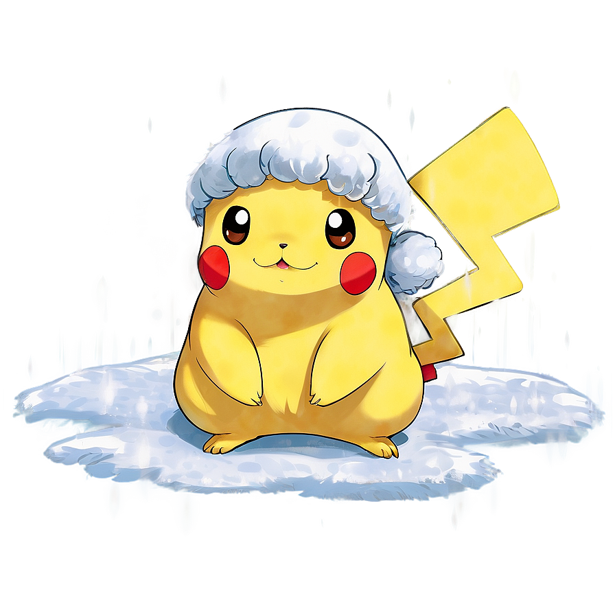 Pikachu in Snow PNG 11 PNG with transparent background