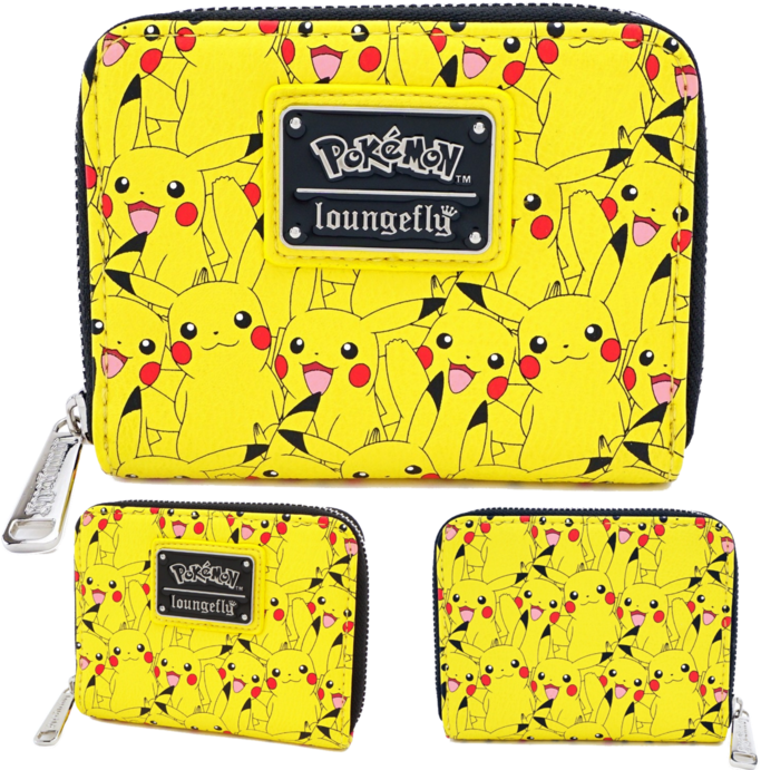 Pikachu Patterned Yellow Wallet Loungefly