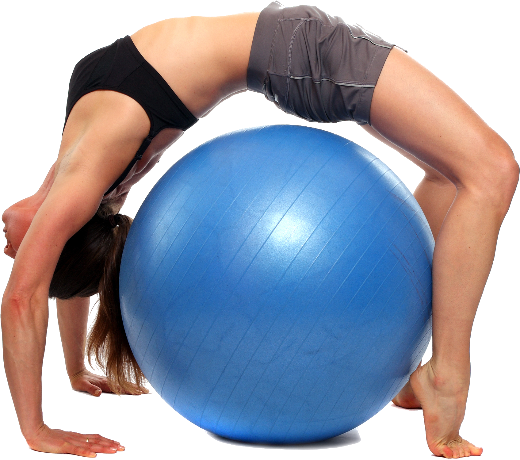 Pilates Bridge Exercisewith Ball PNG with transparent background