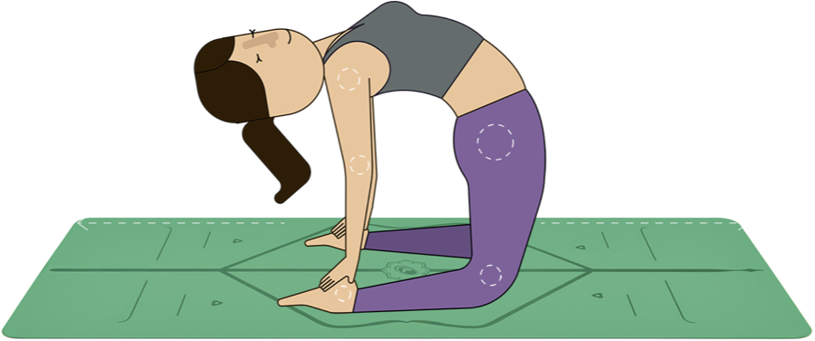 Pilates Camel Pose Illustration PNG with transparent background