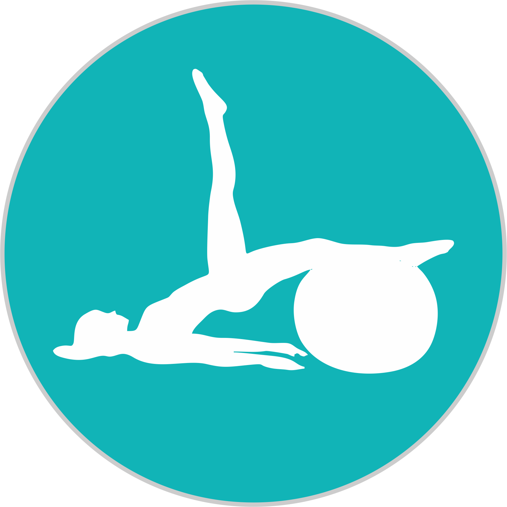 Pilates Exercise Ball Workout PNG with transparent background