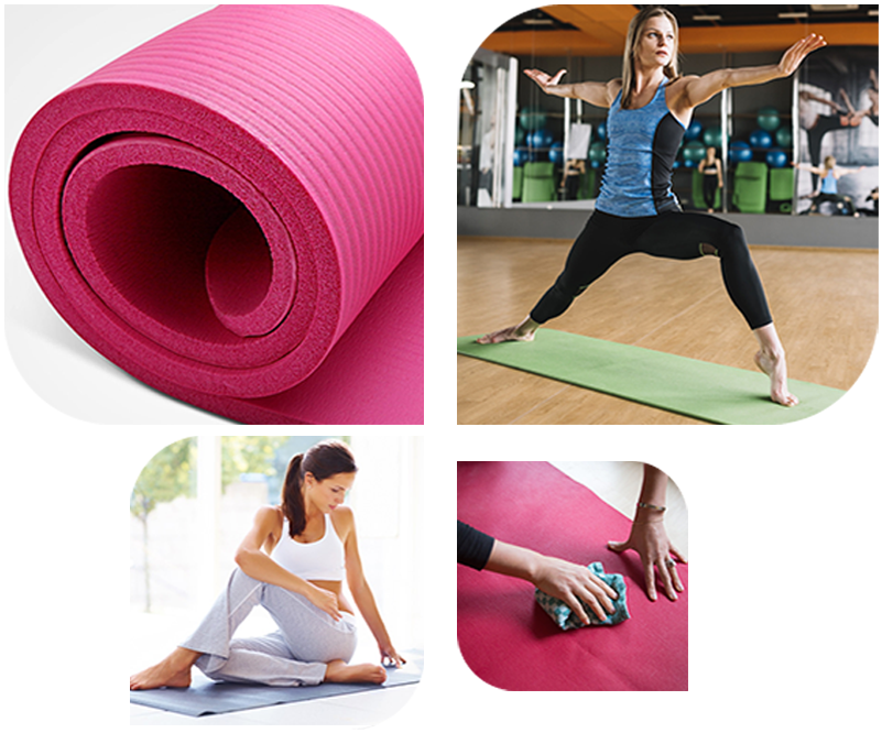 Pilates Exercise Matand Poses Collage PNG with transparent background