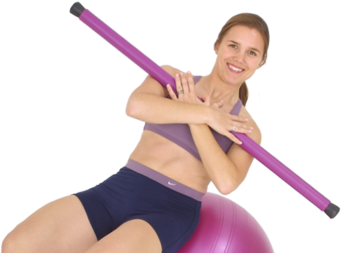 Pilates Exercisewith Balland Bar PNG with transparent background